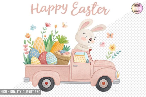 Download Easter Truck with Bunny Clipart – PNG - Clipart Collection
