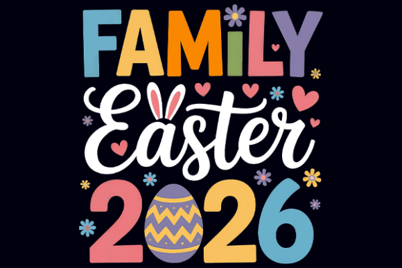Download Family Easter 2026 PNG Design - Design Collection