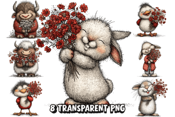 Download 8 Bunny Flowers PNG Clipart Cute Easter - Clipart Collection