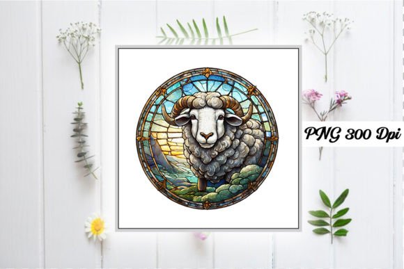 Download Sheep Stained Glass Sublimation Design - Design Collection