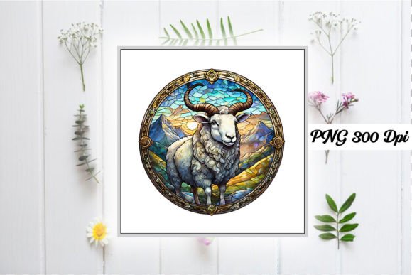 Download Sheep Stained Glass Sublimation Design - Design Collection