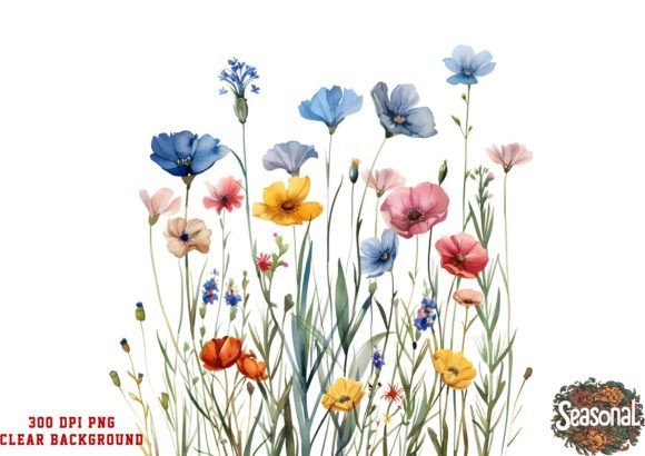 Download Wildflower Meadow Watercolor Clipart - Clipart Collection