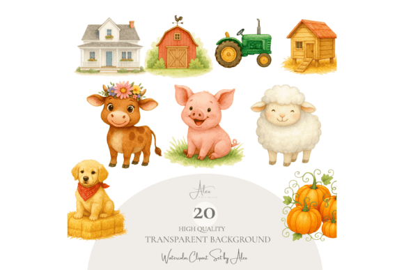 Download Farmhouse Clipart Set - Clipart Collection