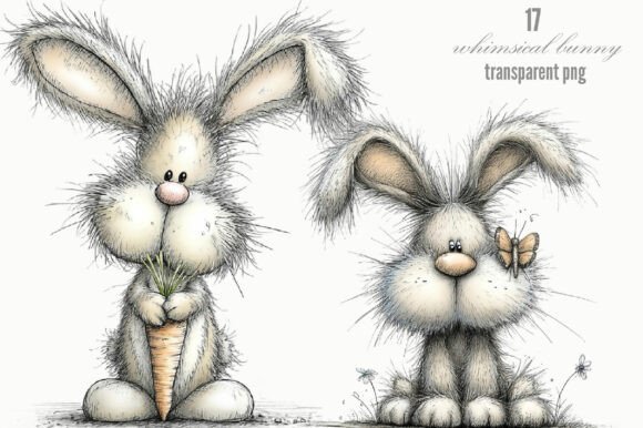 Download Whimsical Bunny Clipart - Clipart Collection