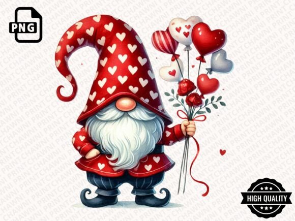 Download Watercolor Valentines Gnome Clipart PNG - Clipart Collection