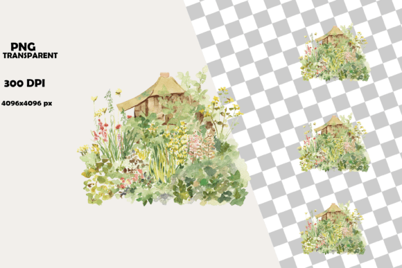 Download Whimsical Spring Cottage Garden Clipart - Clipart Collection