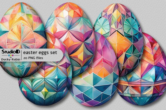 Download Watercolor Eggs Clipart Set - Geometric - Clipart Collection