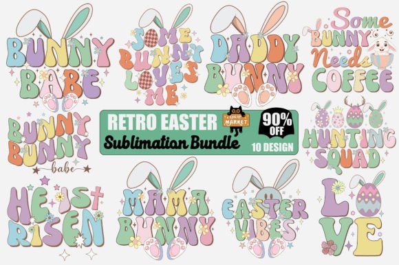 Download Retro Easter PNG Sublimation Bundle - Sublimation Collection