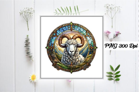 Download Sheep Stained Glass Sublimation Design - Design Collection