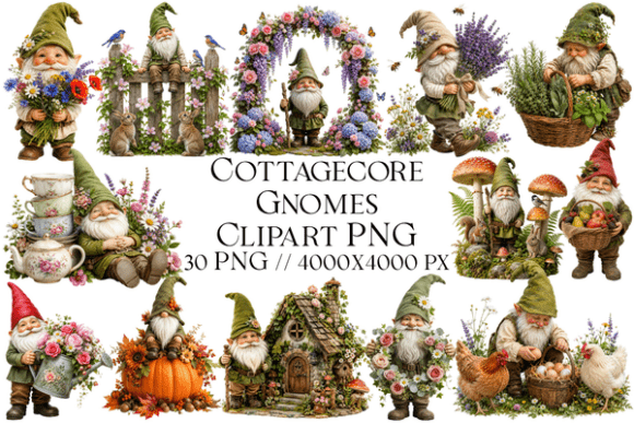 Download Cottagecore Gnomes Clipart PNG - Clipart Collection