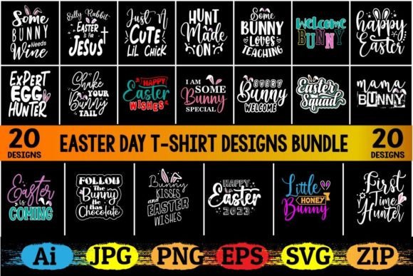 Download Easter T-shirt Designs Bundle - Design Collection
