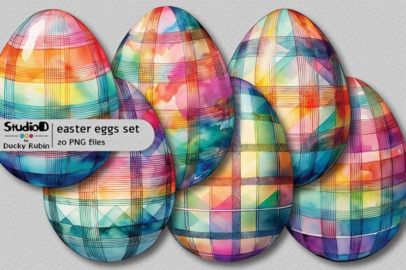 Download Watercolor Eggs Clipart Set - Plaid - Clipart Collection