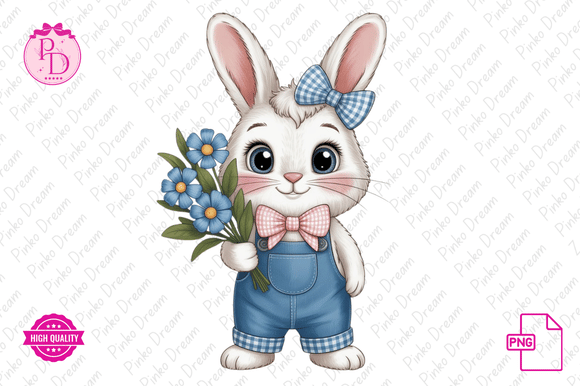 Download Cute Spring Bunnies Cottagecore Clipart - Clipart Collection