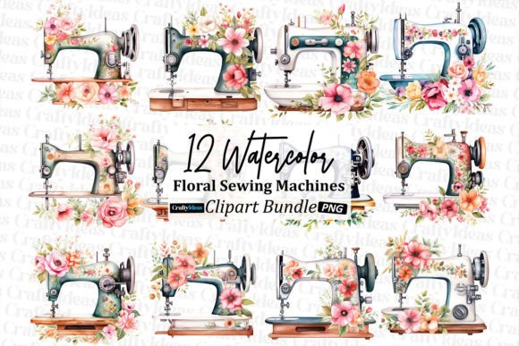 Download Floral Sewing Machines Clipart - Clipart Collection