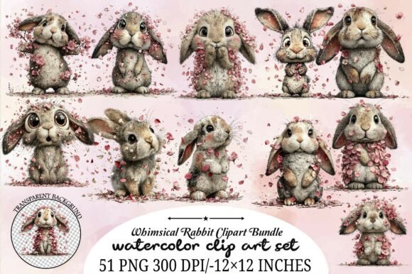 Download Whimsical Rabbit Clipart Bundle - Clipart Collection