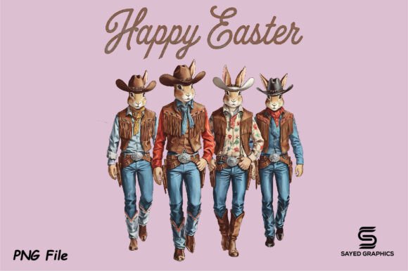 Download Easter Cowboy Western Bunny Sublimation - Sublimation Collection
