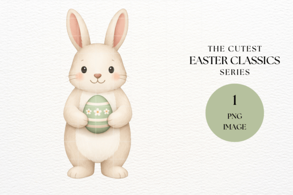 Download Classic Easter Bunny Holding Egg Clipart - Clipart Collection