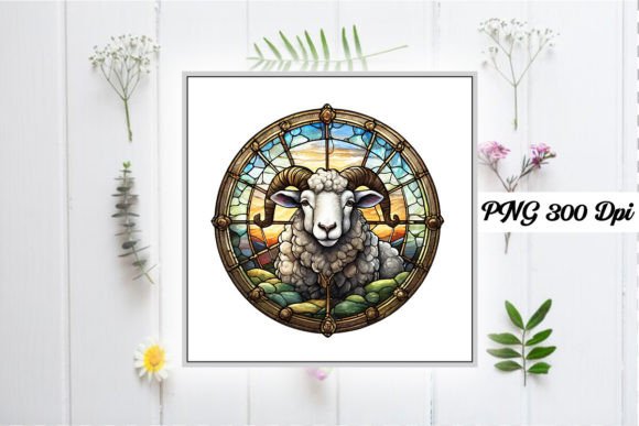 Download Sheep Stained Glass Sublimation Design - Design Collection