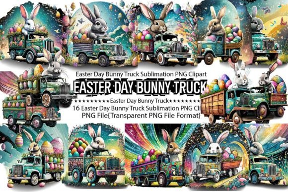 Download Easter Day Bunny Truck Sublimation - Sublimation Collection