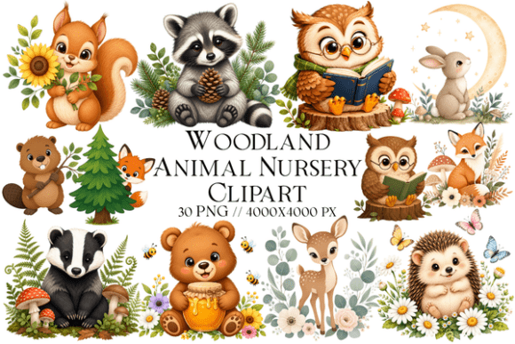 Download Woodland Animal Nursery Clipart - Clipart Collection