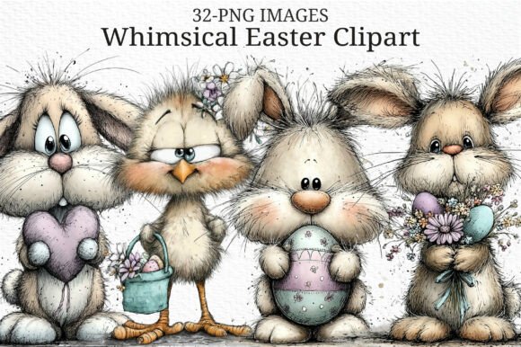 Download Whimsical Easter Clipart PNG Bundle - Clipart Collection