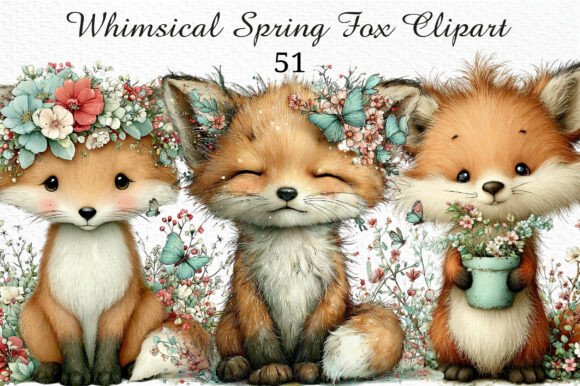Download Whimsical Spring Fox Png Clipart Bundle - Clipart Collection