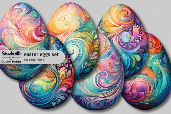 Download Watercolor Eggs Clipart Set - Swirls - Clipart Collection