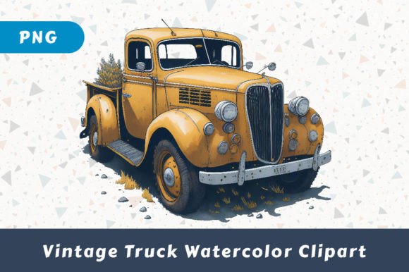 Download Vintage Truck Watercolor Clipart - Clipart Collection