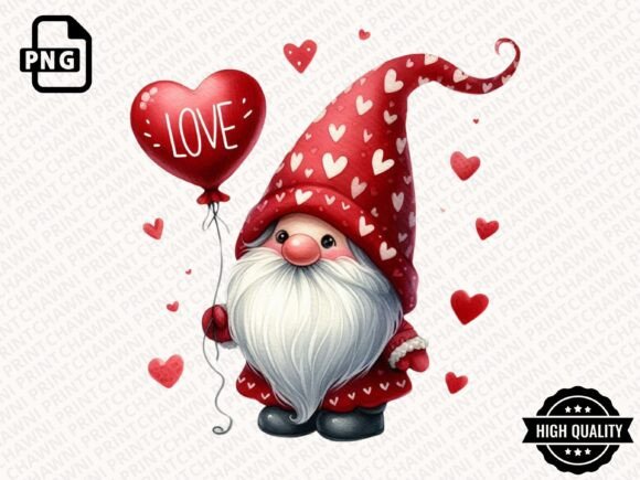 Download Watercolor Valentines Gnome Clipart PNG - Clipart Collection