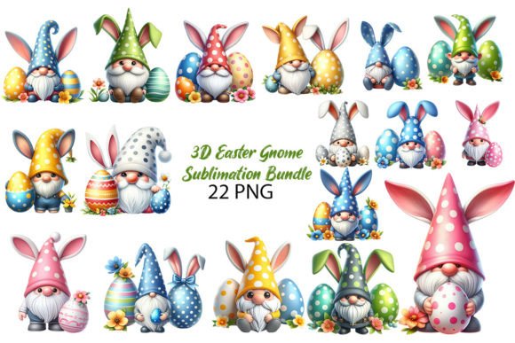 Download 3D Easter Gnome Sublimation Bundle - Sublimation Collection