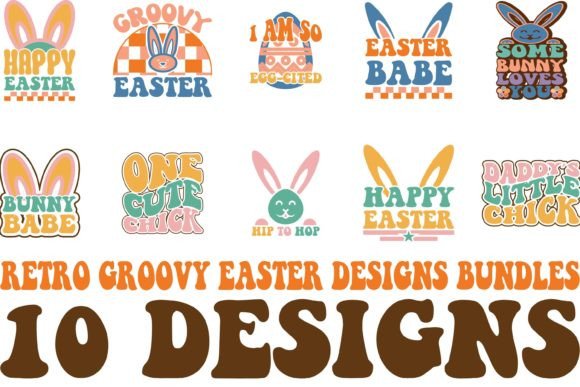Download Retro Groovy Easter Designs Bundles - Design Collection