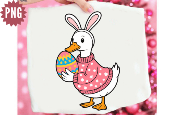 Download Cute Goose with Easter Eggs PNG Clipart - Clipart Collection
