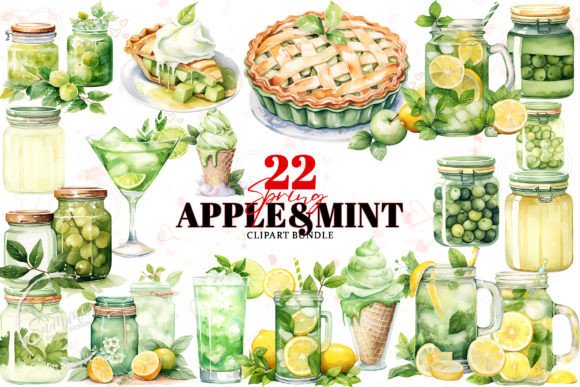 Download Apple &amp; Mint Spring Cottagecore Clipart - Clipart Collection
