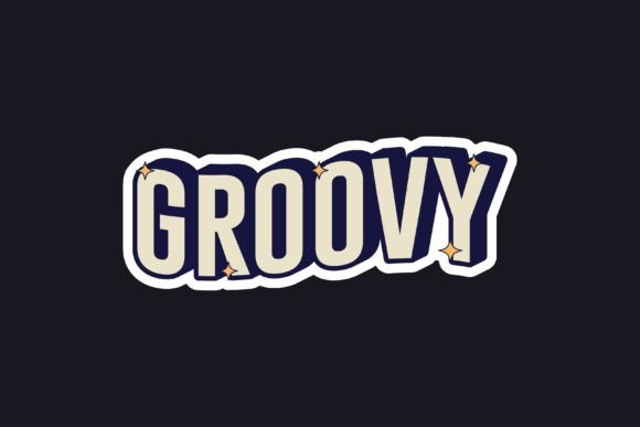 Download Groovy Text with Retro Typography Design - Design Collection