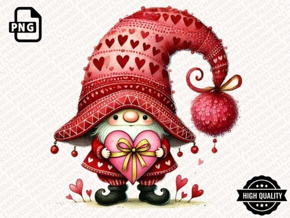 Download Watercolor Valentines Gnome Clipart PNG - Clipart Collection