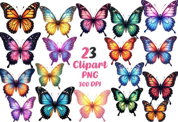 Download Colorful Spring Butterflies PNG Clipart - Clipart Collection