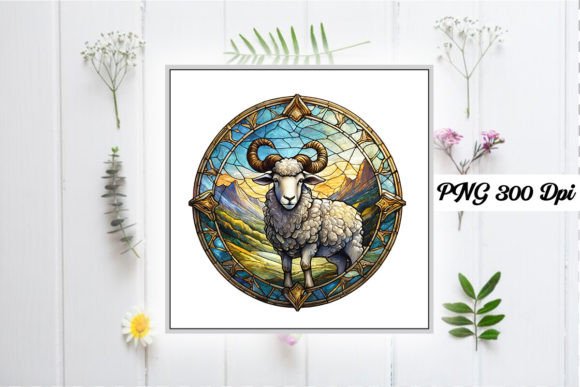 Download Sheep Stained Glass Sublimation Design - Design Collection