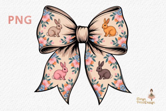 Download Floral Bunny Bow Sublimation Clipart PNG - Sublimation Collection