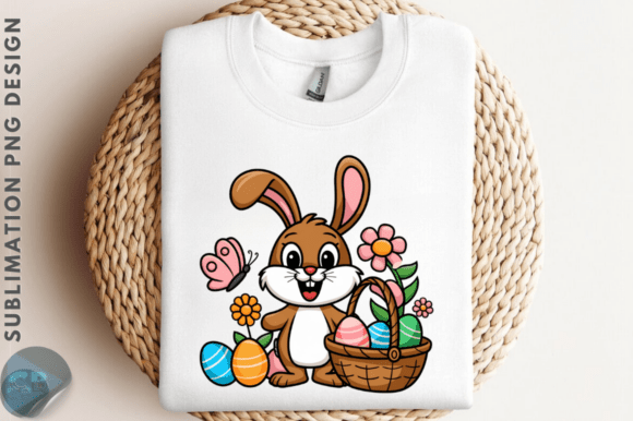 Download Cute Bunny Easter Floral PNG Clipart Des - Clipart Collection