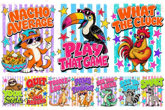 Download Retro Summer Animal Pun Sublimation PNGs - Sublimation Collection