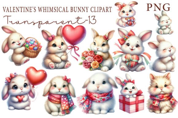 Download Valentine's Whimsical Bunny Clipart - Clipart Collection