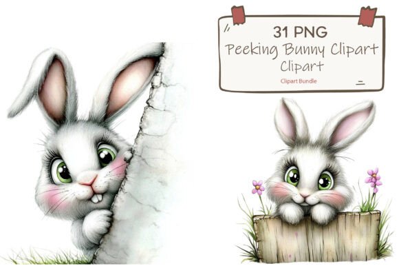 Download Adorable Spring Rabbit Clipart PNG - Premium Resources