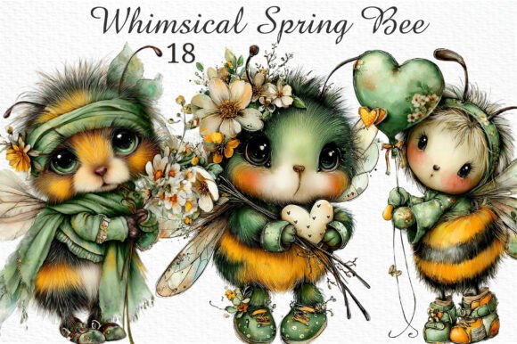 Download Whimsical Spring Bee Clipart Png - Clipart Collection