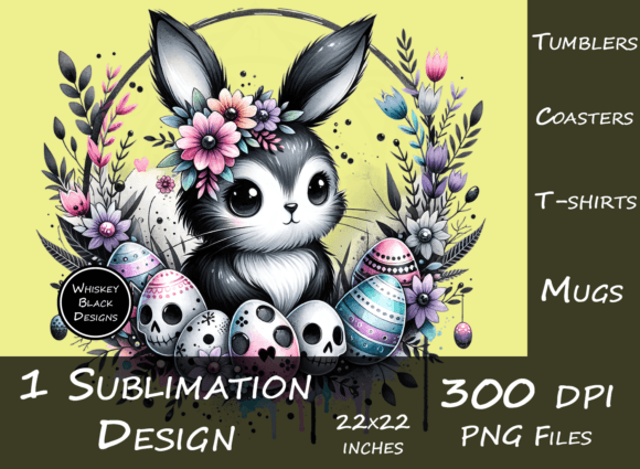 Download Black Goth Easter Bunny Sublimation Art - Sublimation Collection