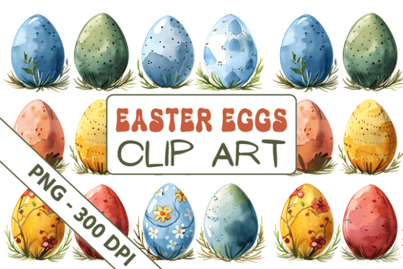 Download Watercolor Easter Eggs Clipart 01 - Clipart Collection
