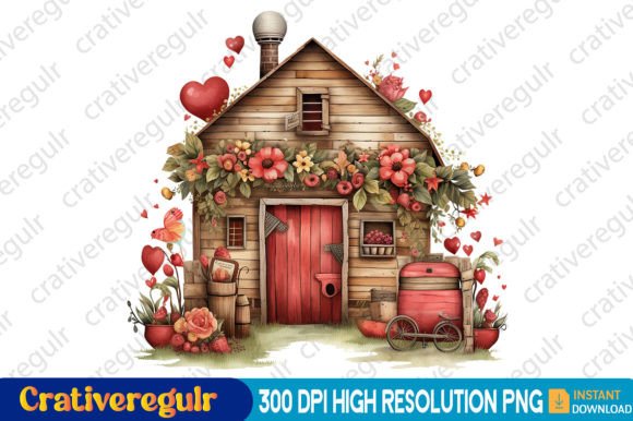 Download Valentines Day in Farmhouse Clipart - Clipart Collection