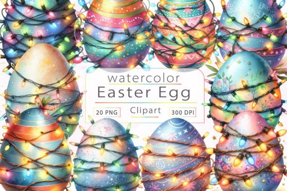 Download Watercolor Easter Egg Clipart Bundle - Clipart Collection