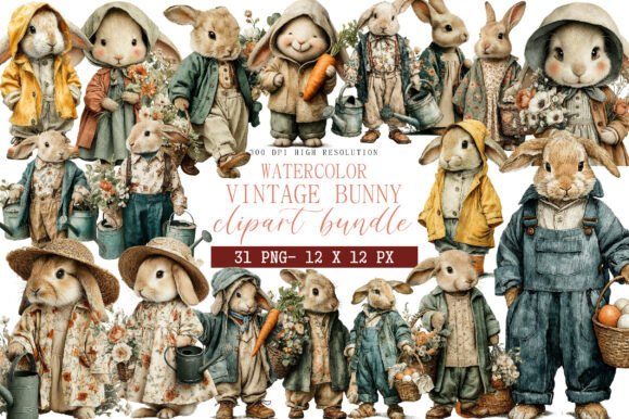 Download Vintage Bunny Clipart - Clipart Collection