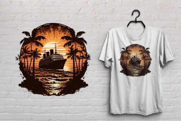 Download Cruise Ship Retro Vintage T Shirt Design - Design Collection