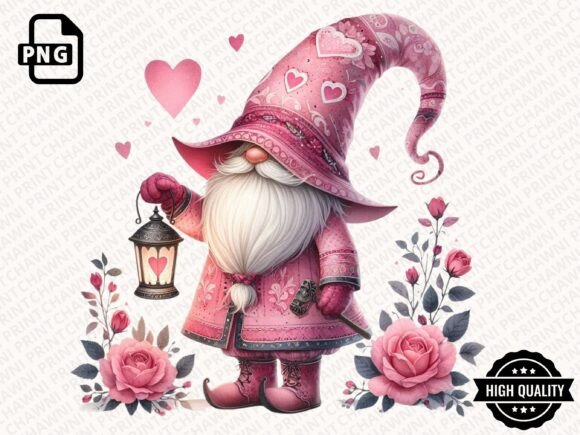 Download Watercolor Valentines Gnome Clipart PNG - Clipart Collection